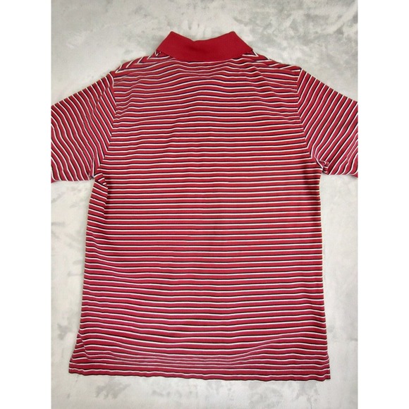 Brooks Brothers Performance Knit Men's XL Red Striped Polo Shirt Cotton - Picture 6 of 6